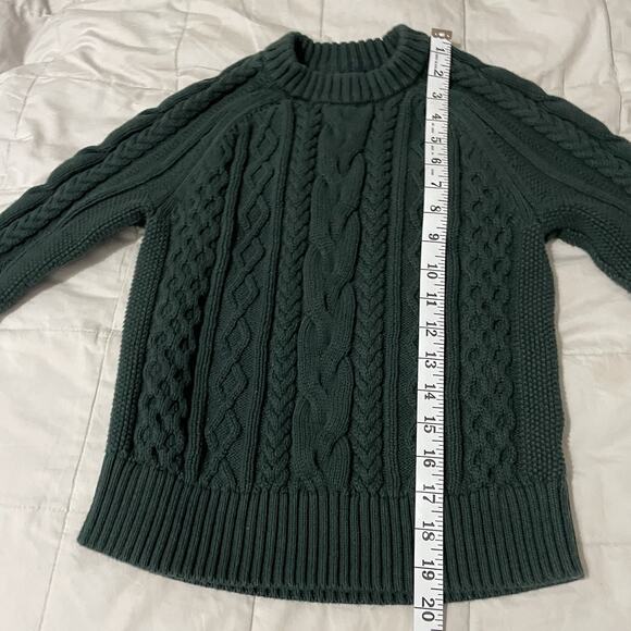 GAP Sweater Classic Cable Knit Size XXS Women Green 100% Cotton Holidays Preppy - Picture 5 of 8